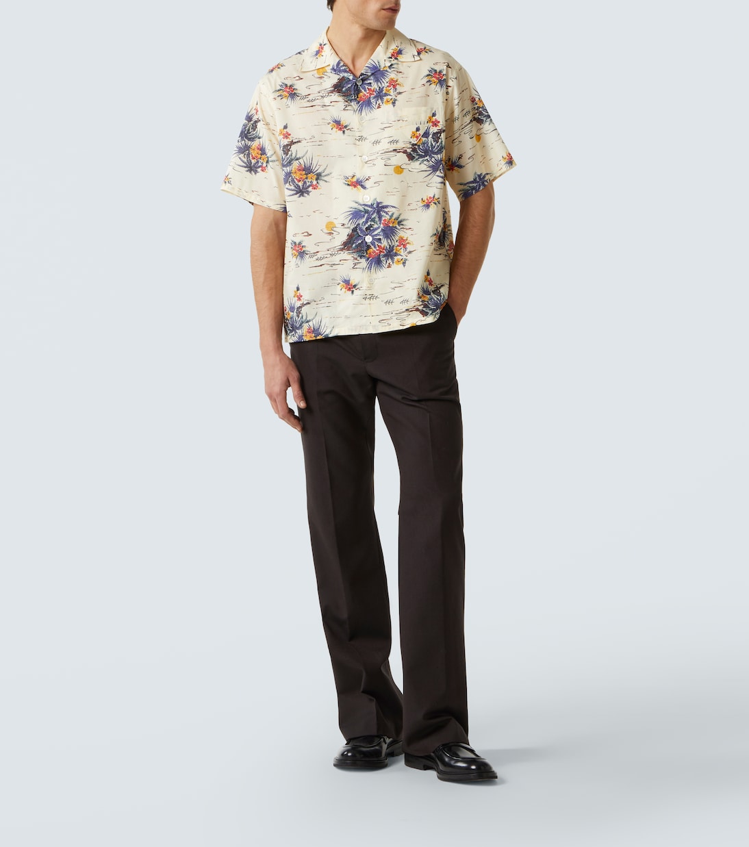 Camicia bowling in cotone con stampa | Prada