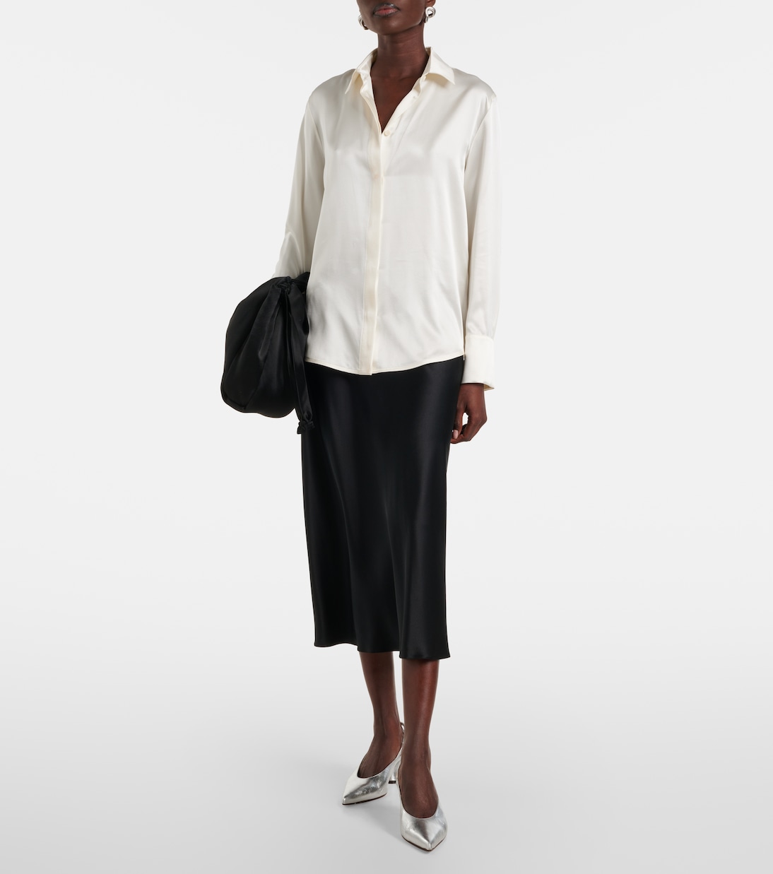 Falda midi Carnet en satén de seda | Max Mara