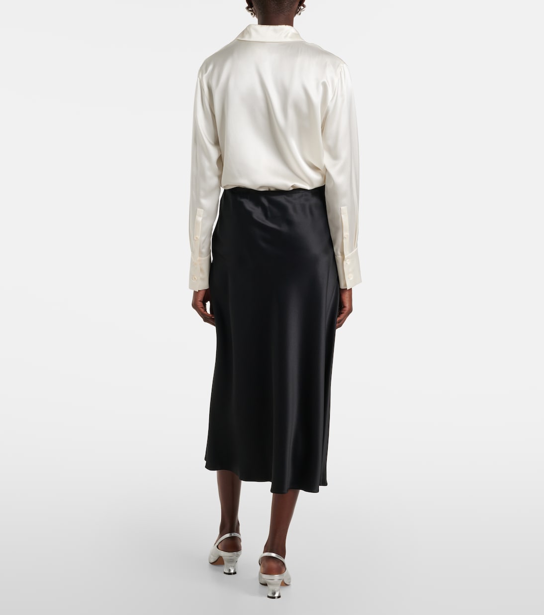 Falda midi Carnet en satén de seda | Max Mara
