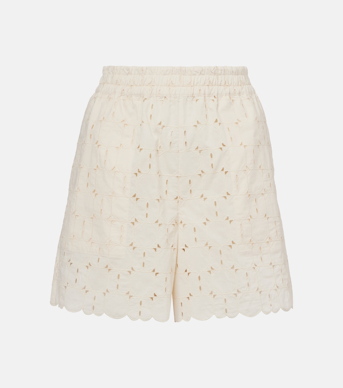 Shorts en mezcla de algodón con bordado inglés | Moncler