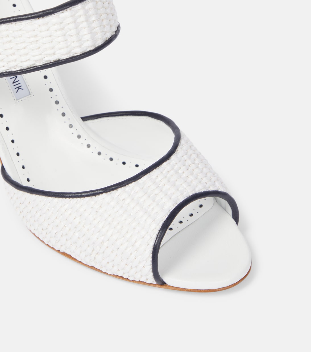 Sandalen Khiko 90 aus Raffiabast mit Leder | Manolo Blahnik