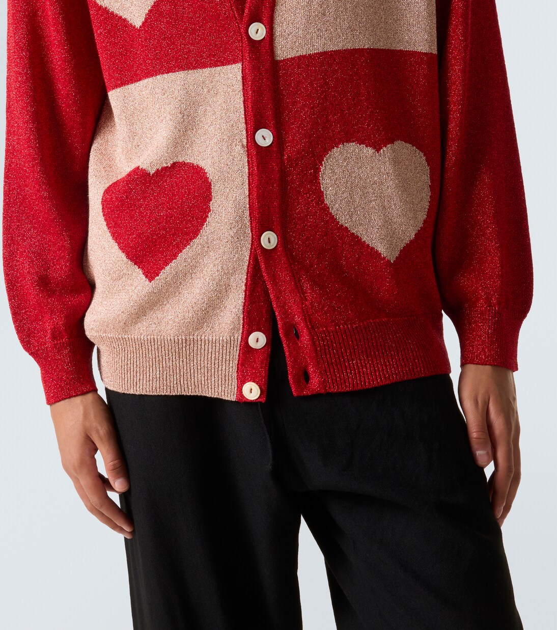 Lamé jacquard cardigan | Bode
