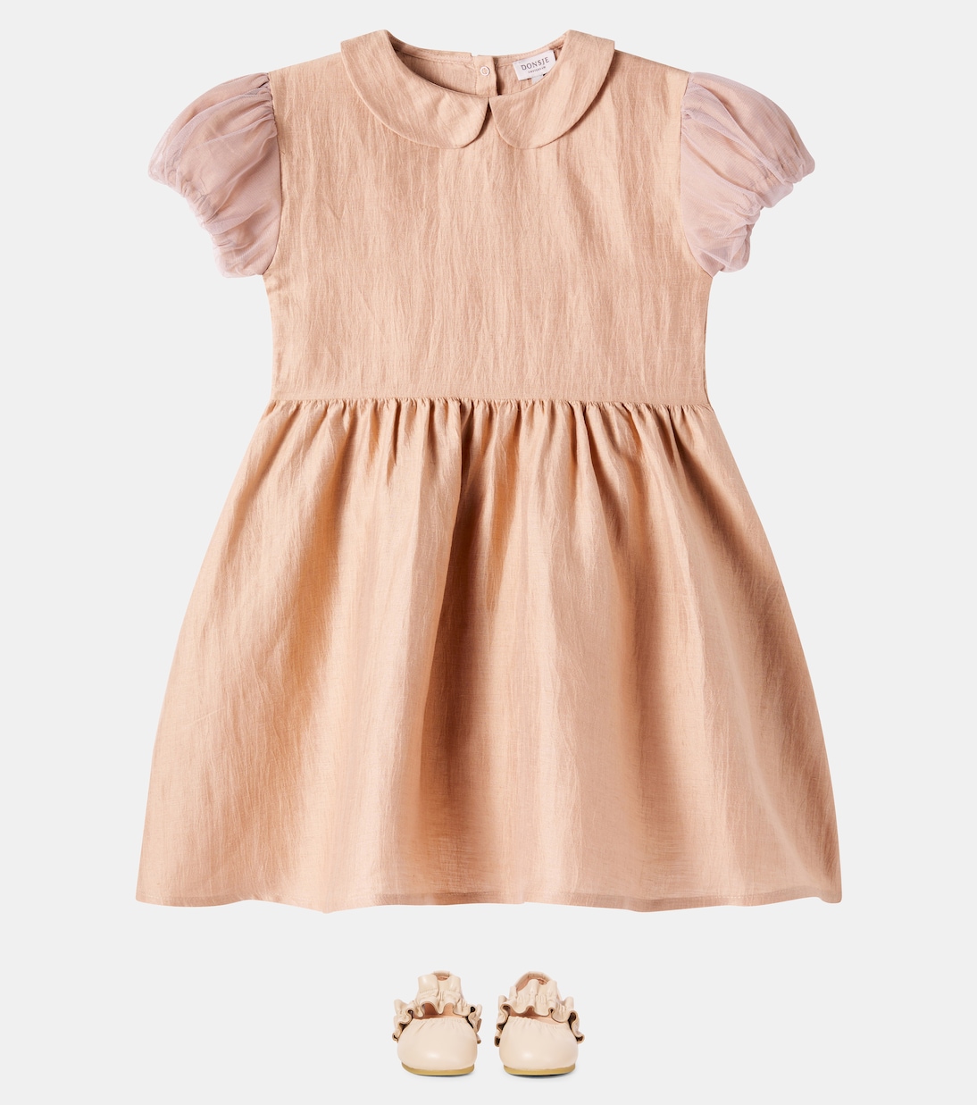 Abito Tulie in misto canapa con tulle | Donsje