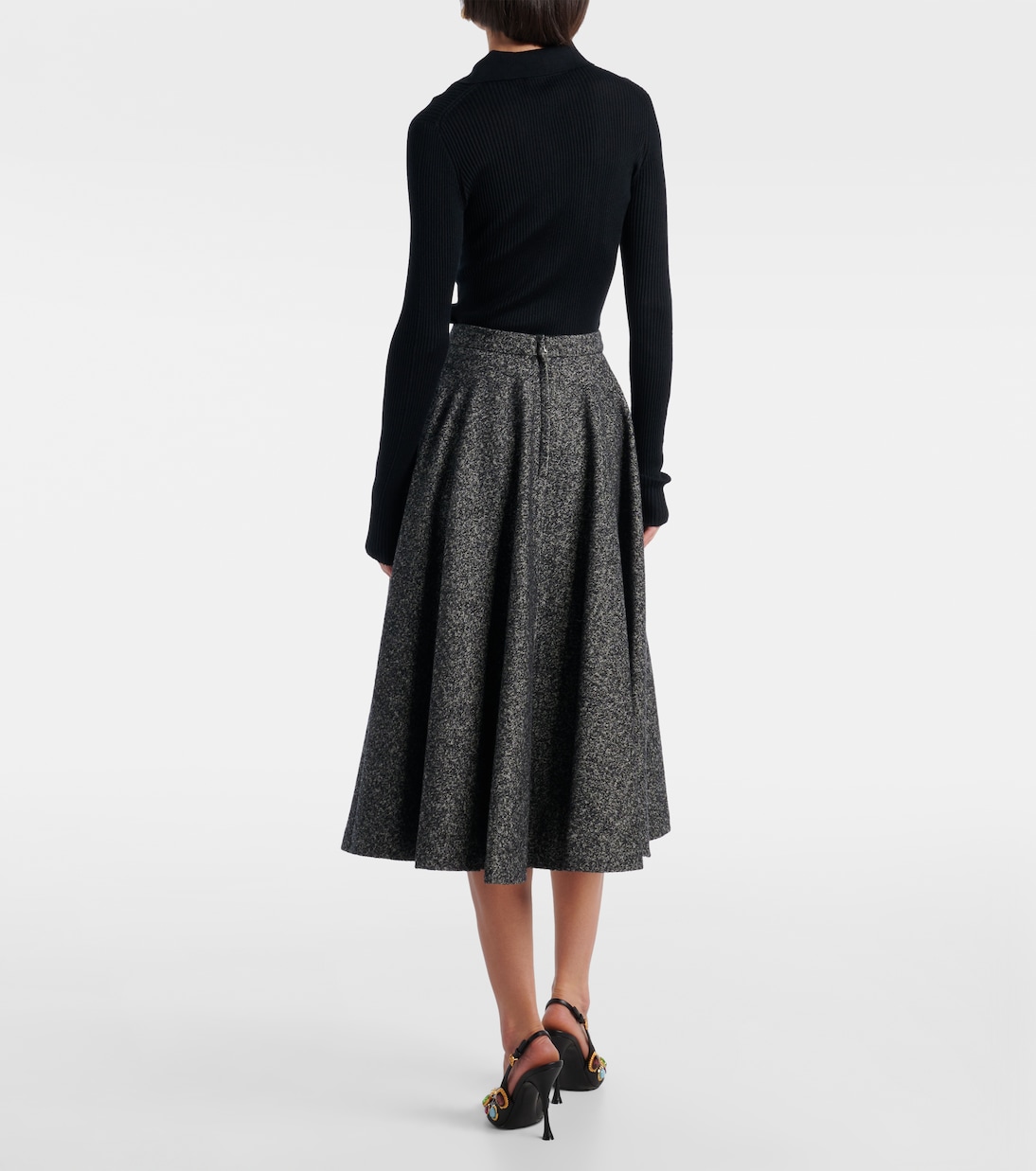 Gonna midi in misto lana | Dolce&Gabbana