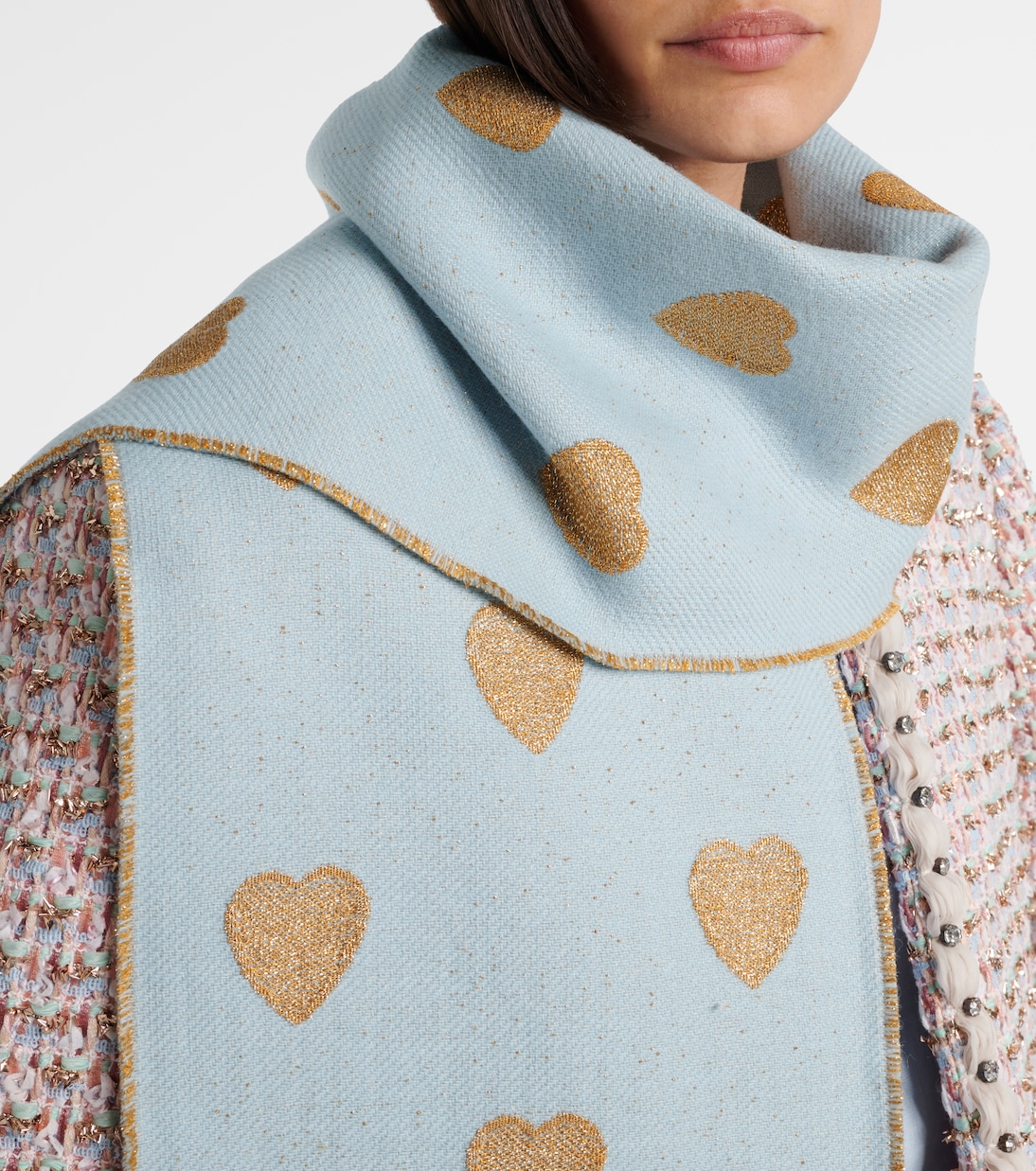 Écharpe Heart en laine mélangée | Valentino