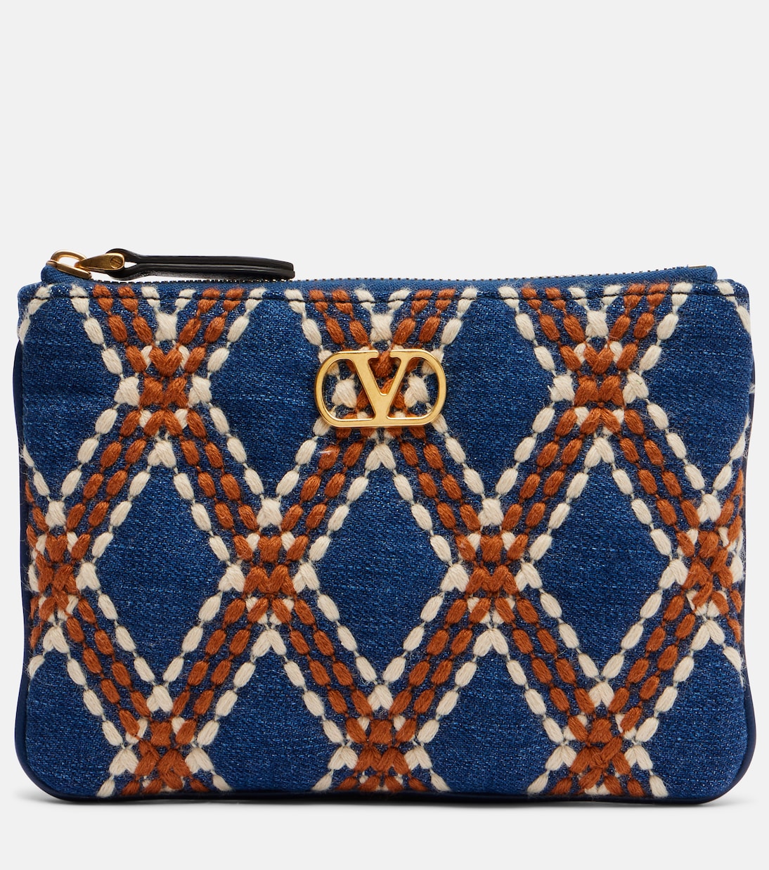 Clutch Quiltie 67 aus Denim | Valentino Garavani