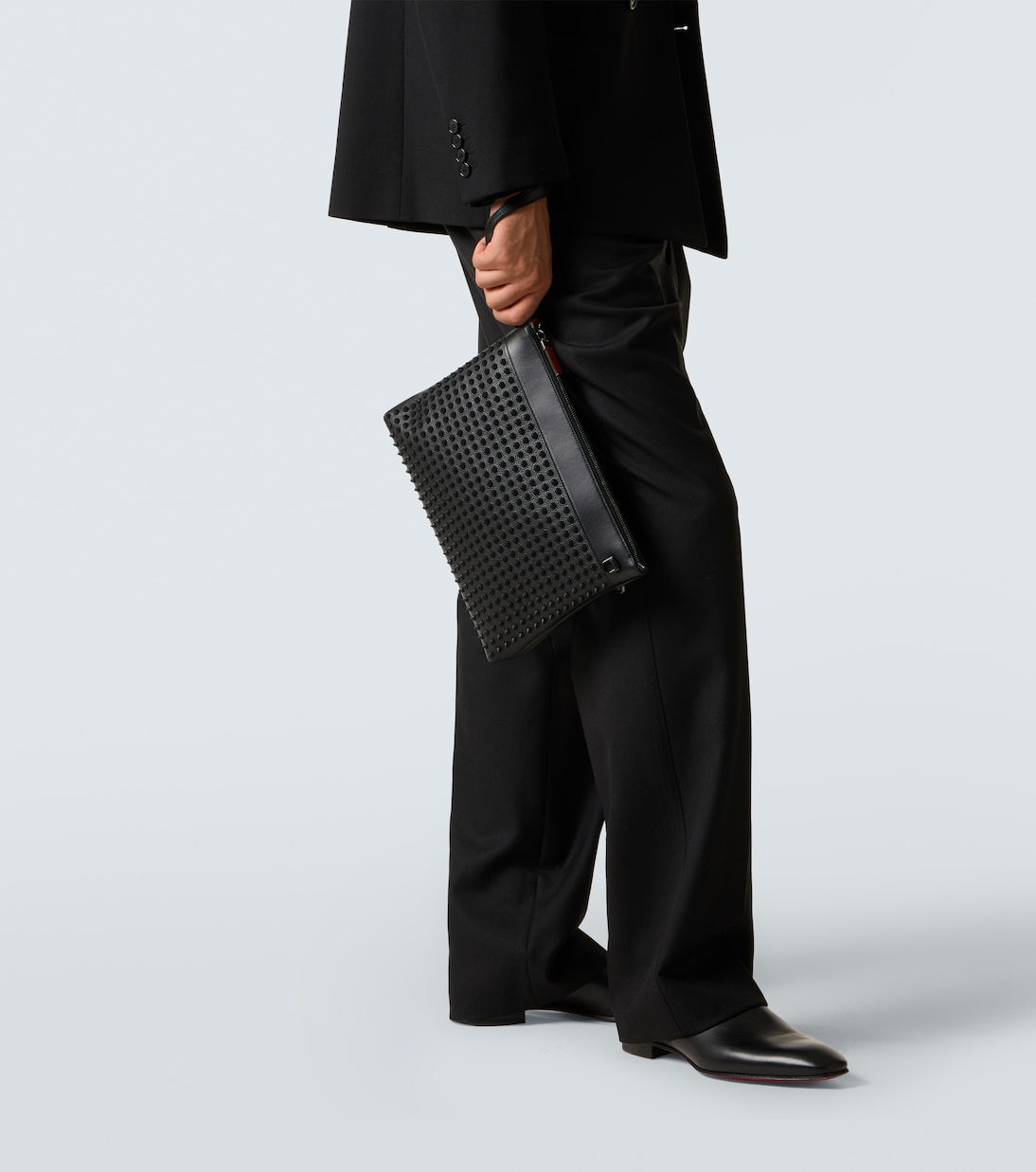 Funky 스터드 임벨리시드 레더 파우치 | Christian Louboutin