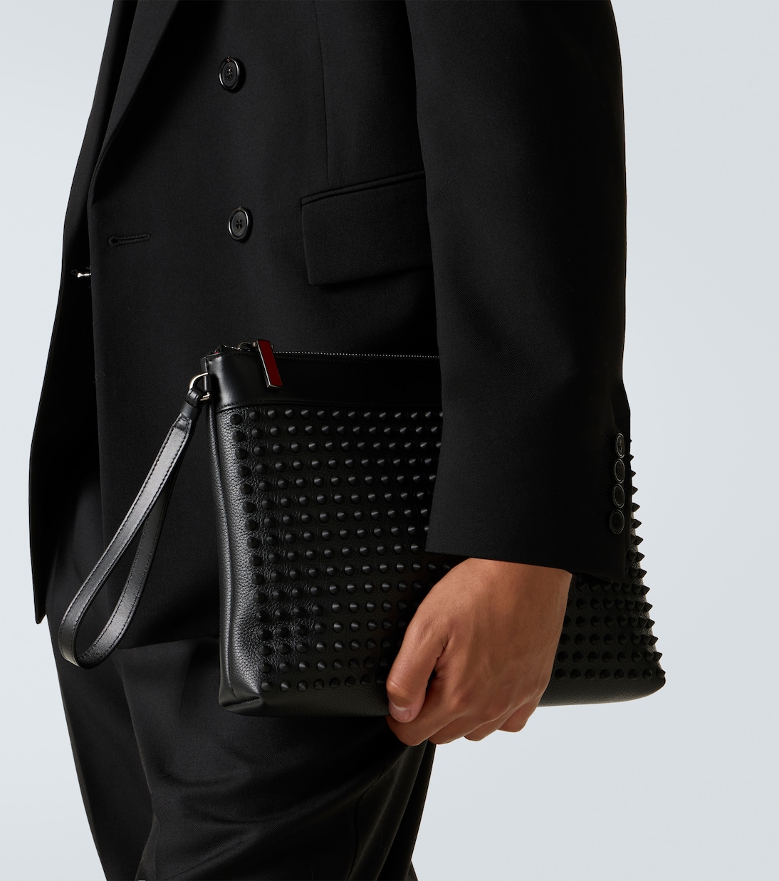 Funky 스터드 임벨리시드 레더 파우치 | Christian Louboutin