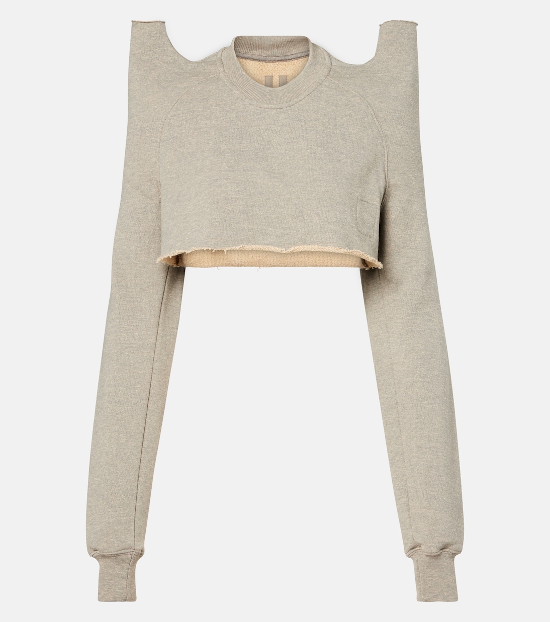Cropped cotton-blend jersey sweatshirt | Rick Owens