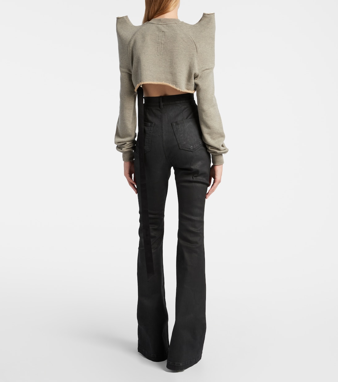 Cropped cotton-blend jersey sweatshirt | Rick Owens
