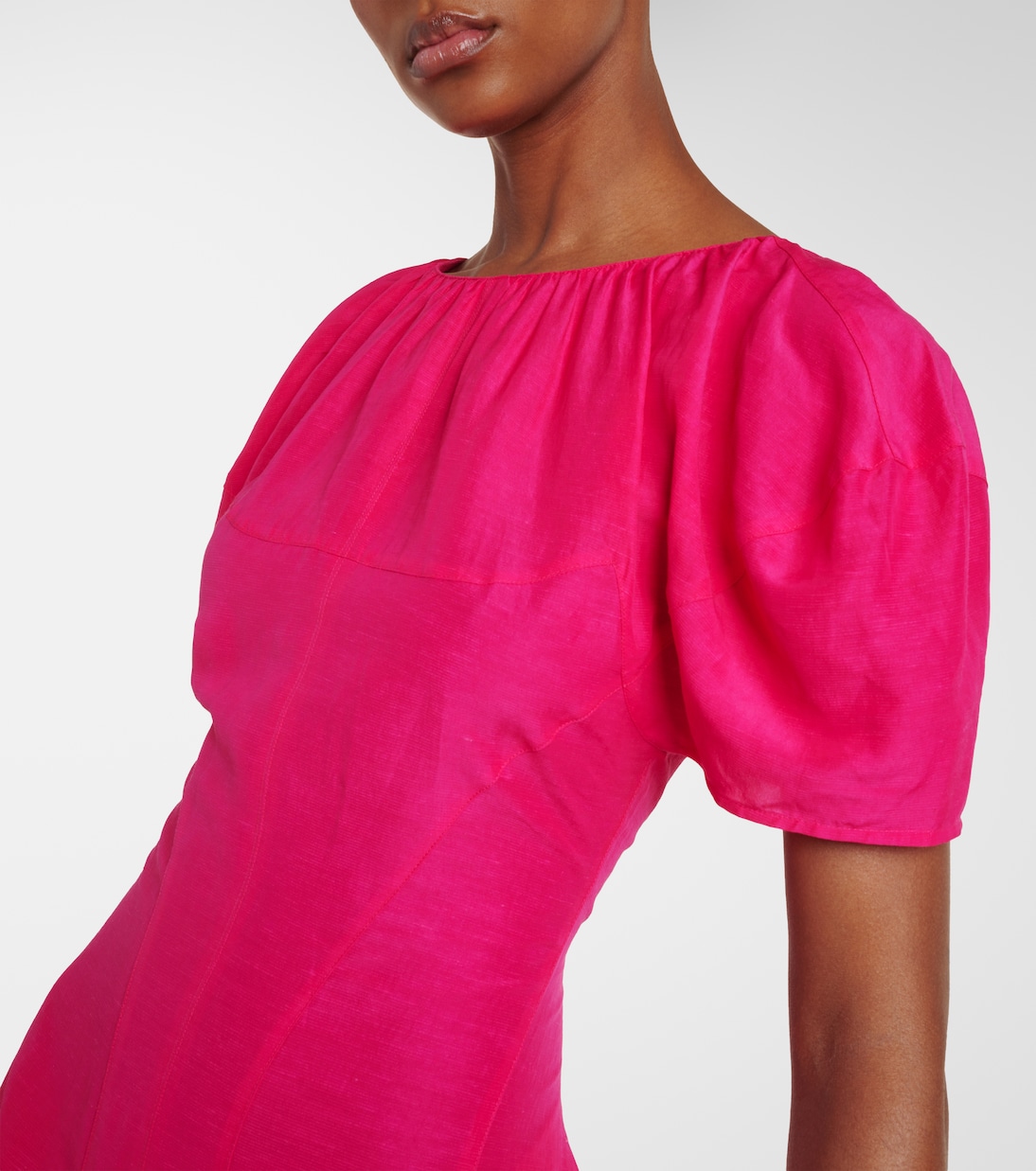 Vestido largo con mangas abullonadas | Tory Burch