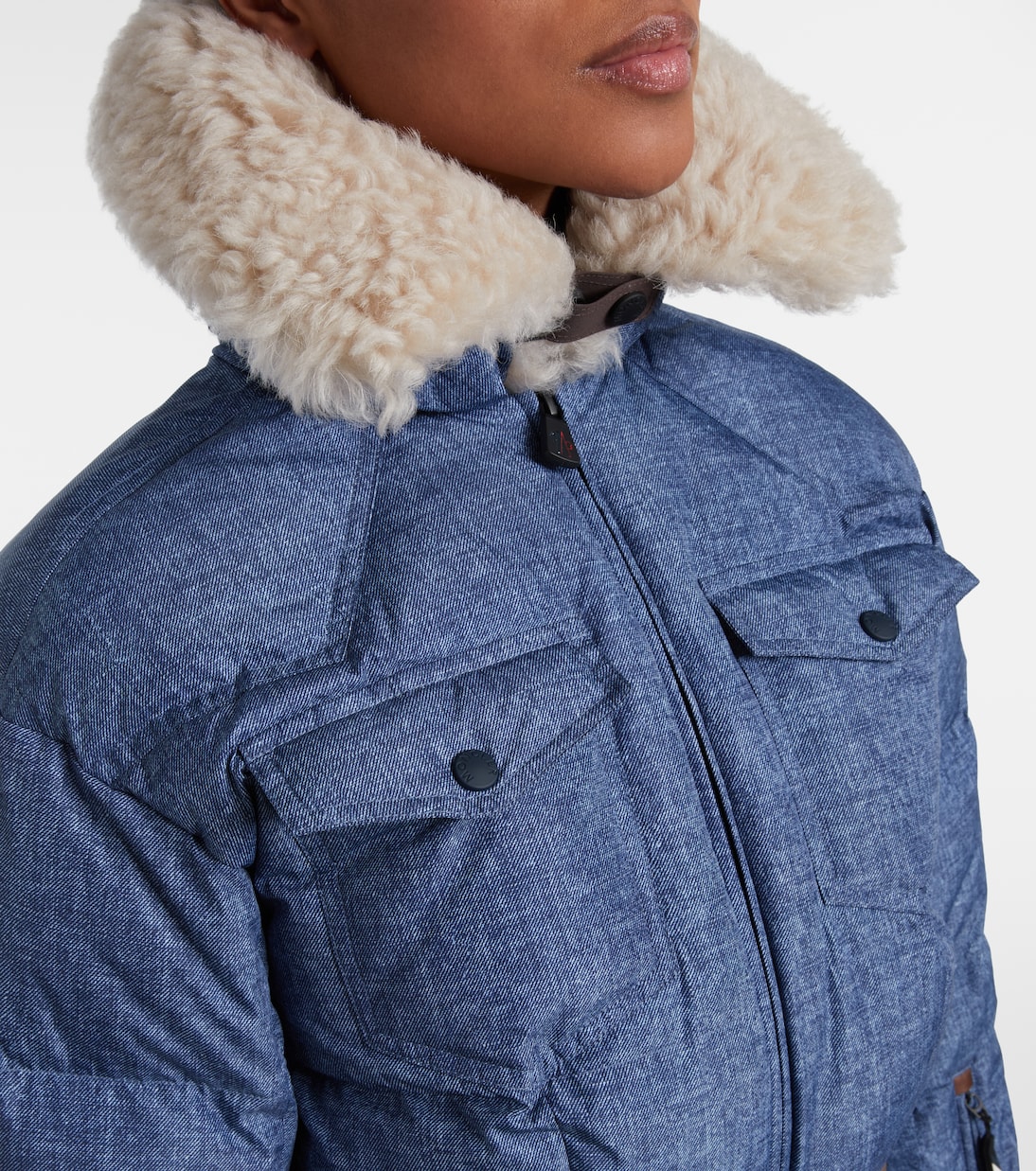 Traje de esquí de plumas con borrego y cinturón | Moncler Grenoble