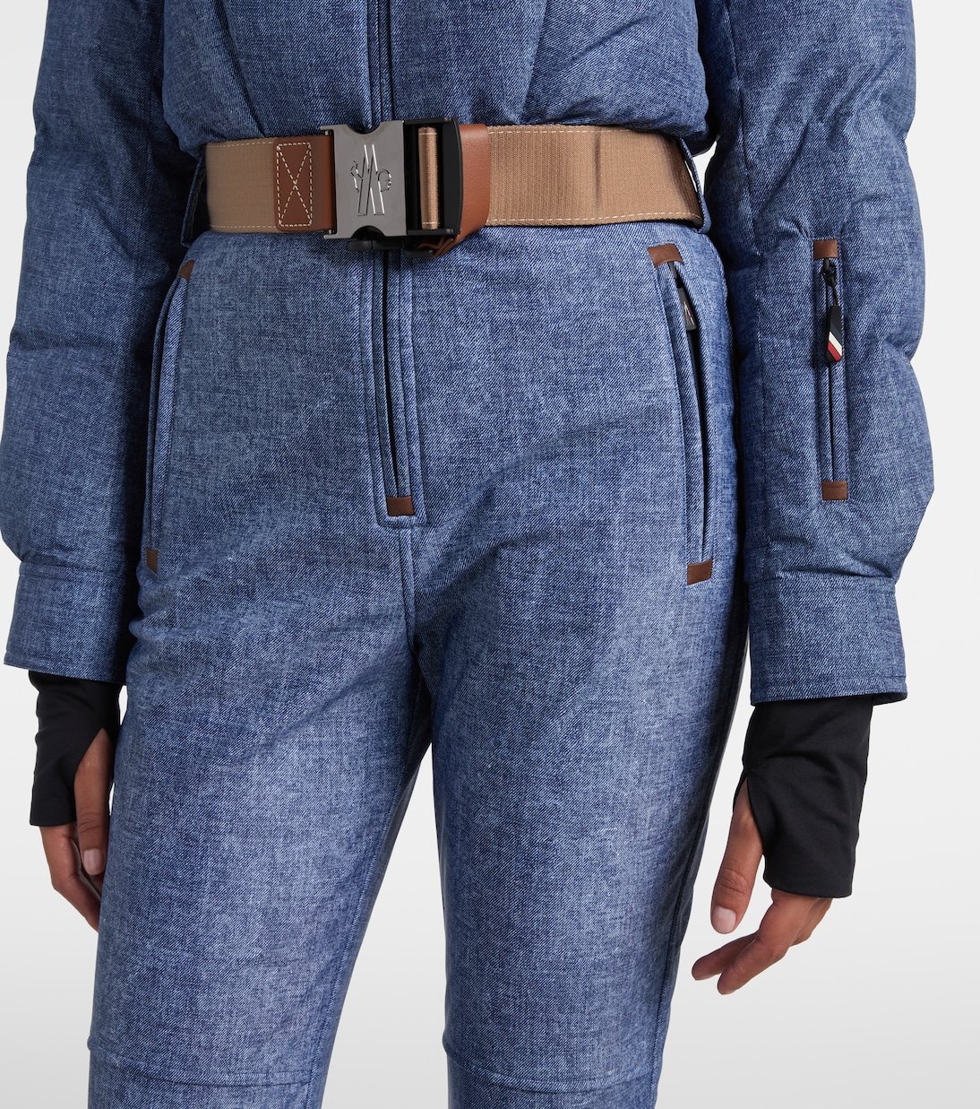 Traje de esquí de plumas con borrego y cinturón | Moncler Grenoble