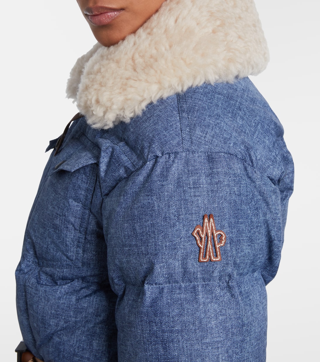 Traje de esquí de plumas con borrego y cinturón | Moncler Grenoble