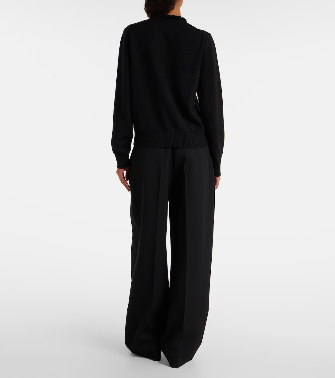 كارديغان من الصوف الخام مزينة بالترتر | Jil Sander