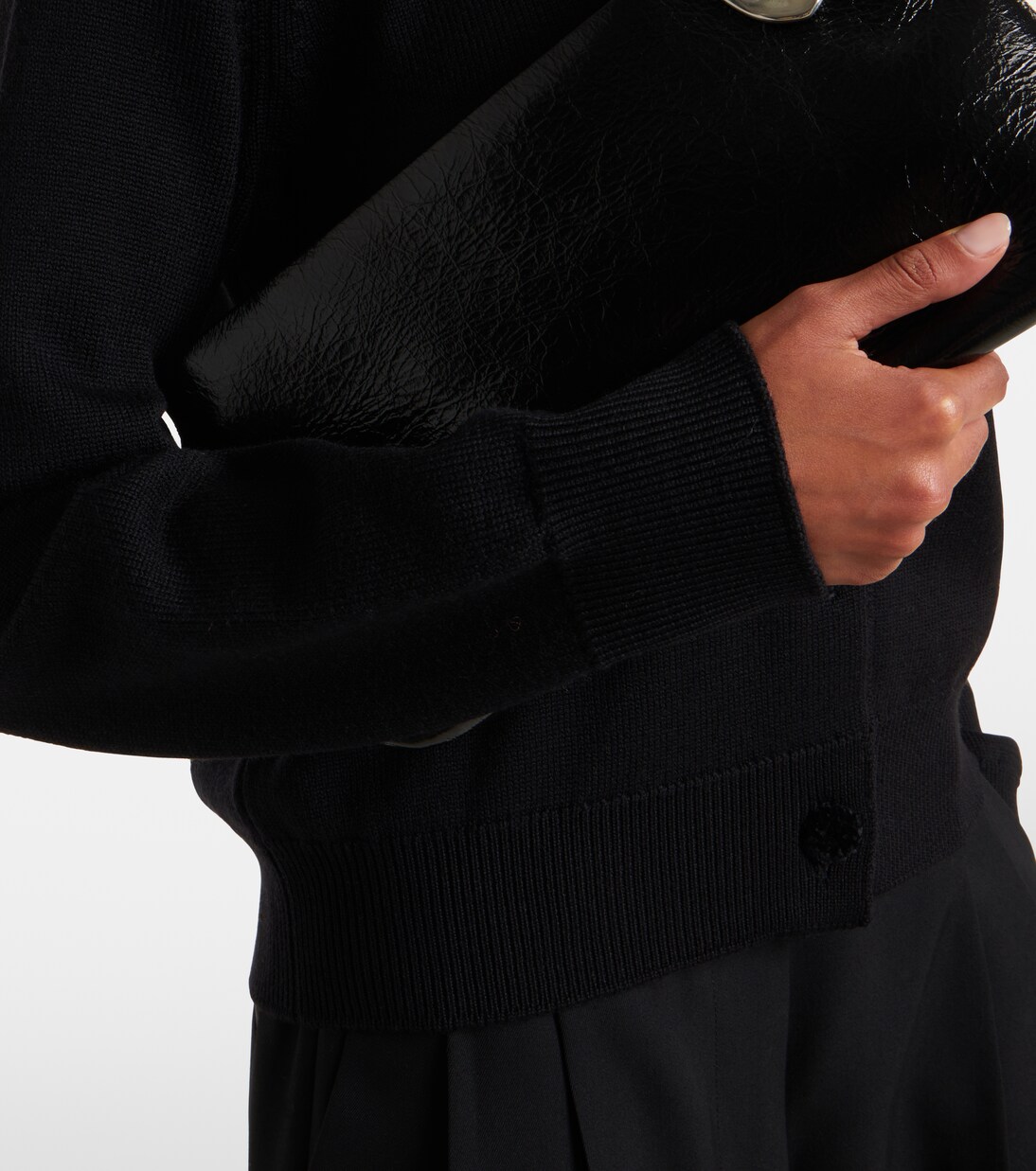 كارديغان من الصوف الخام مزينة بالترتر | Jil Sander