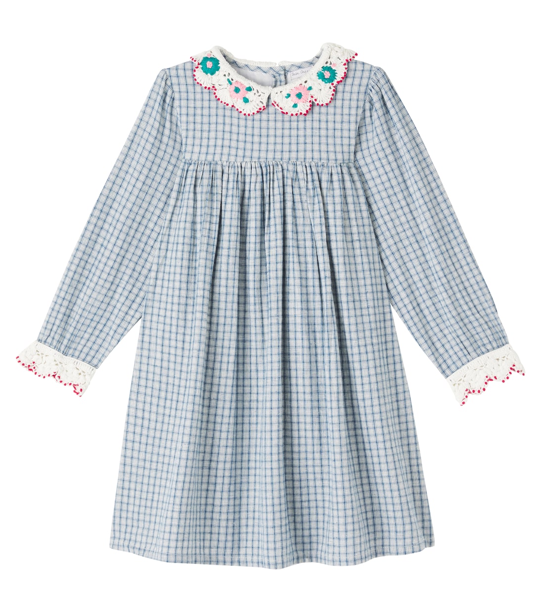Rhea checked cotton and linen dress | Bebe Organic