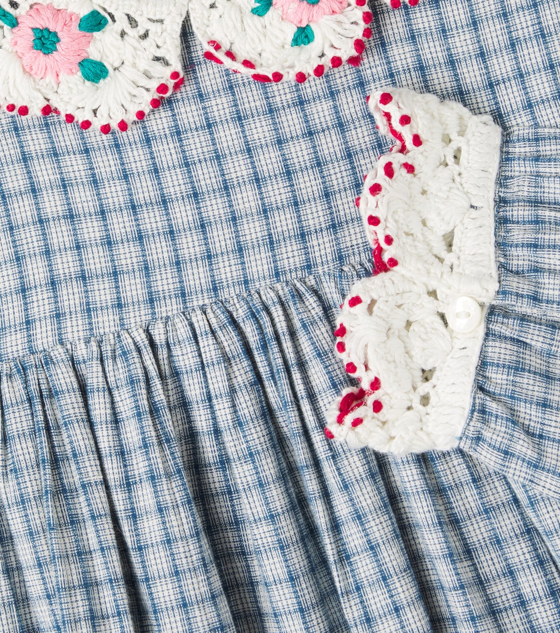 Rhea checked cotton and linen dress | Bebe Organic