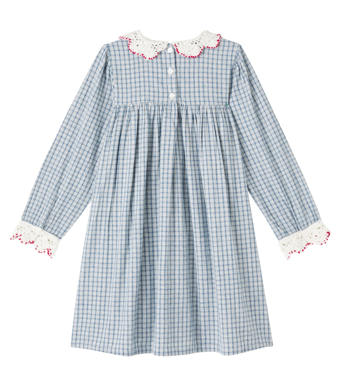 Rhea checked cotton and linen dress | Bebe Organic