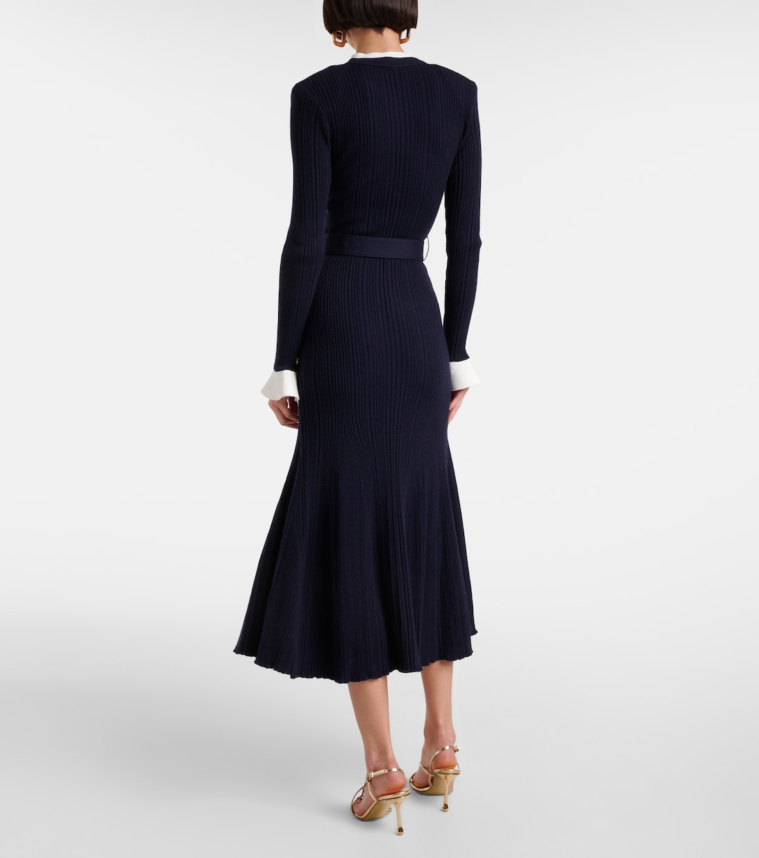 Ribbed-knit midi dress | Self-Portrait