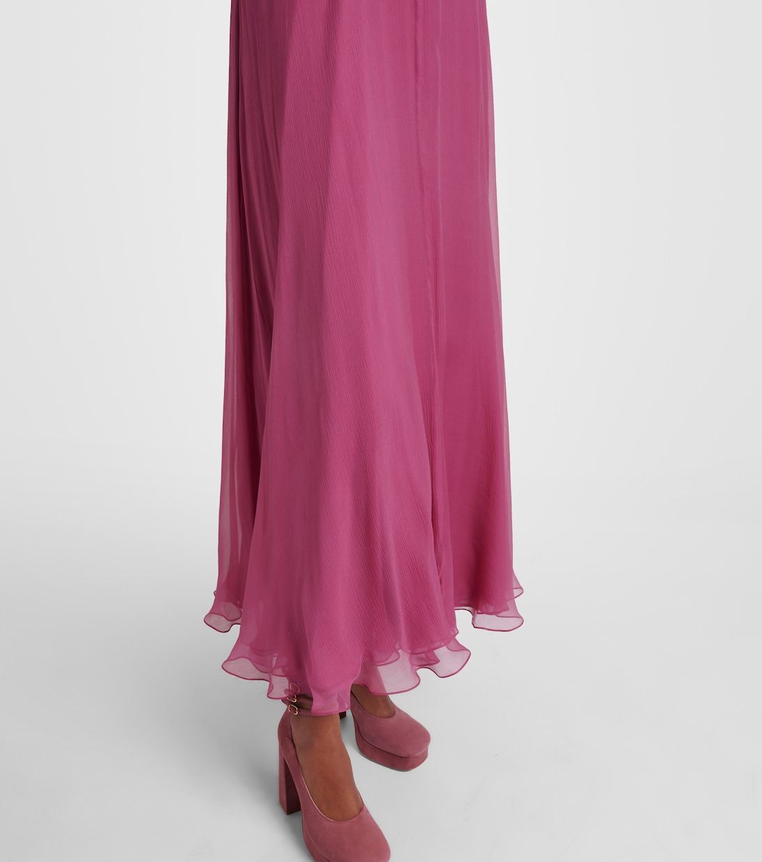 Lace-trimmed silk muslin maxi dress | Chloé
