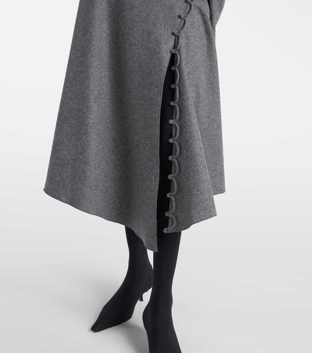 Asymmetric wool and cashmere midi skirt | Victoria Beckham