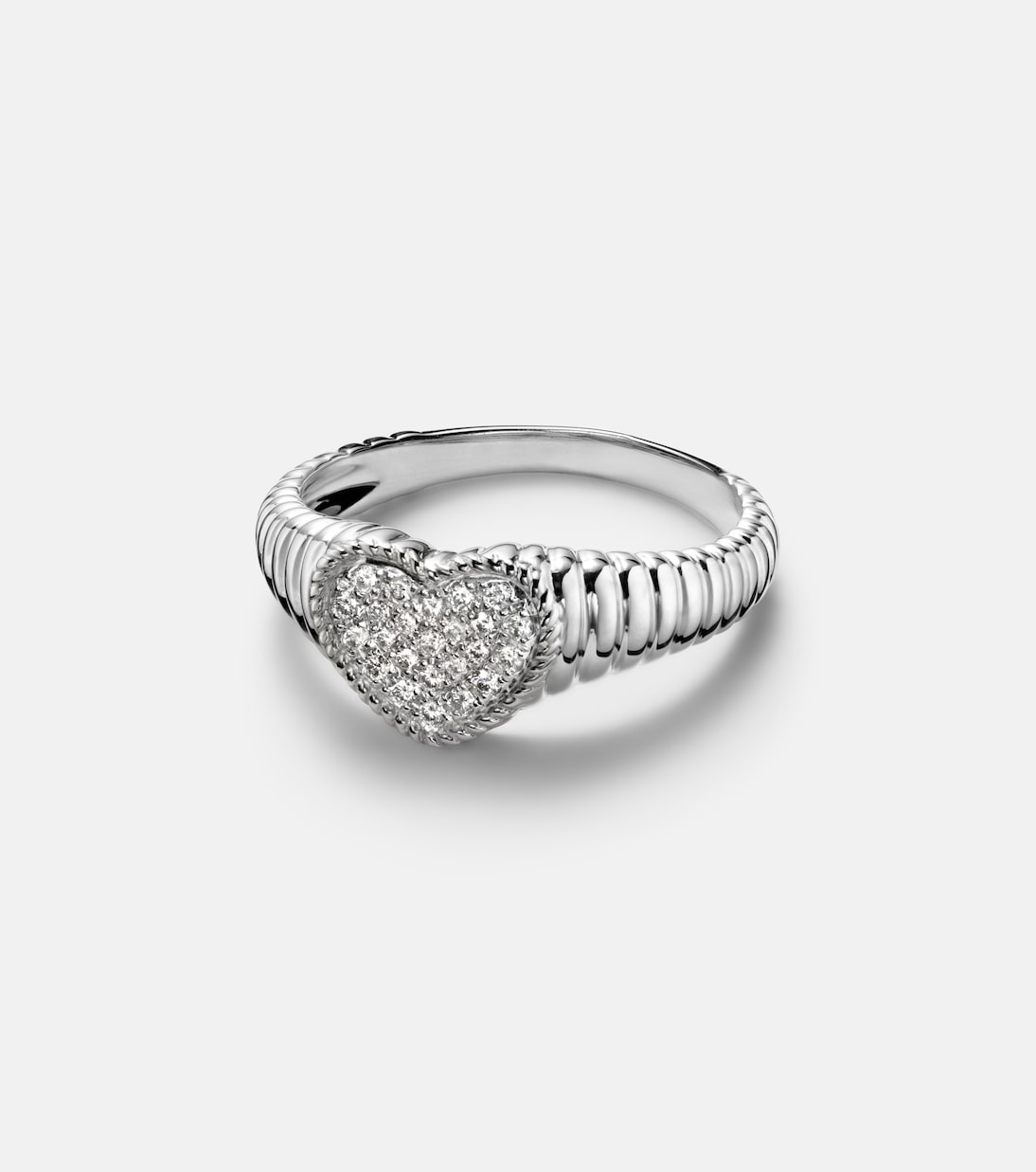 Pinky Ring Baby aus 9kt Weißgold mit Diamanten | Yvonne Léon
