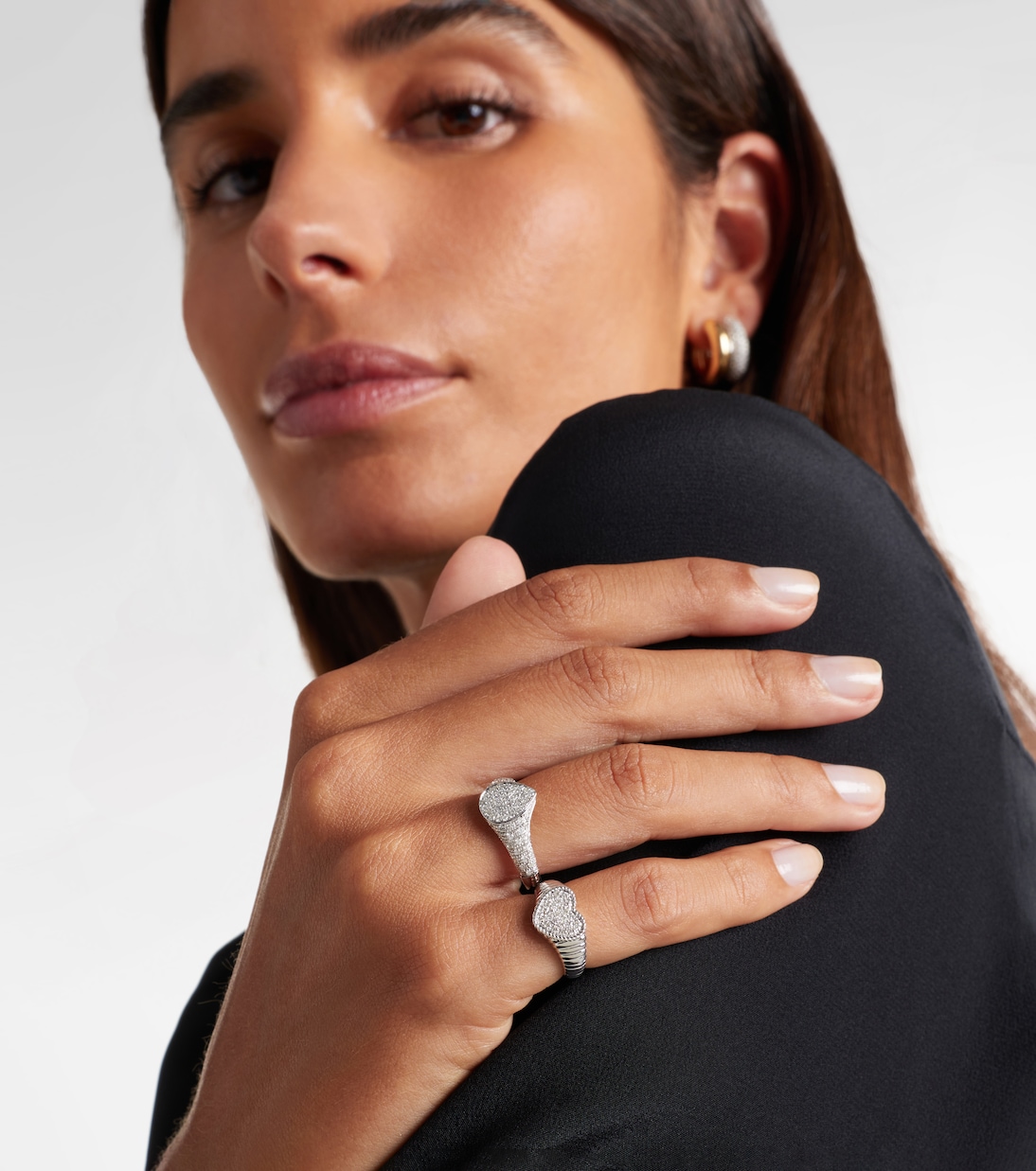 Pinky Ring Baby aus 9kt Weißgold mit Diamanten | Yvonne Léon