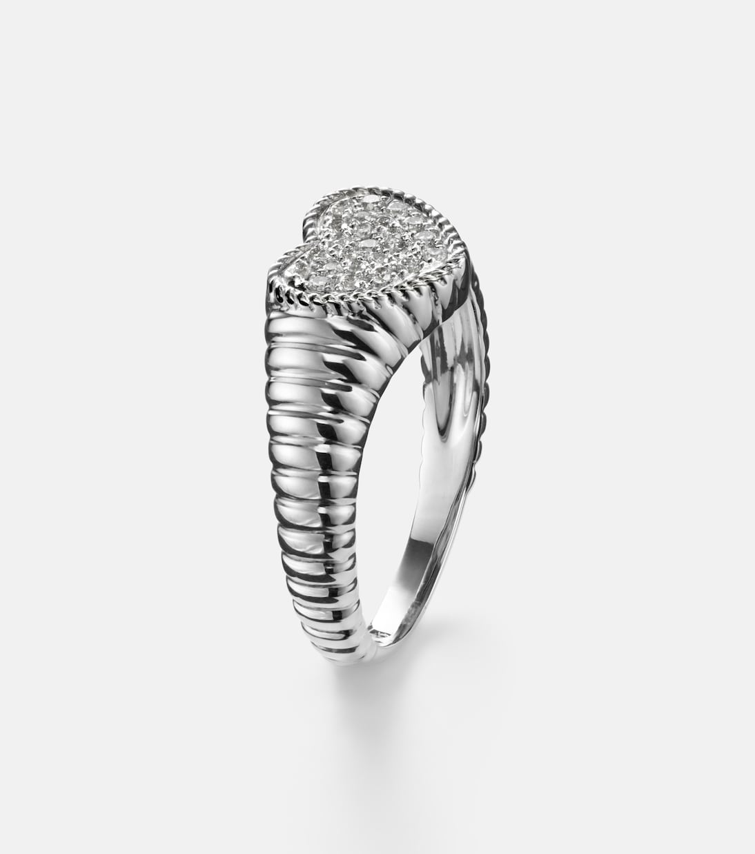 Pinky Ring Baby aus 9kt Weißgold mit Diamanten | Yvonne Léon