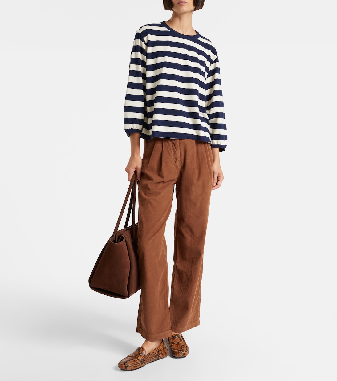 Edora striped cotton jersey sweatshirt | Velvet