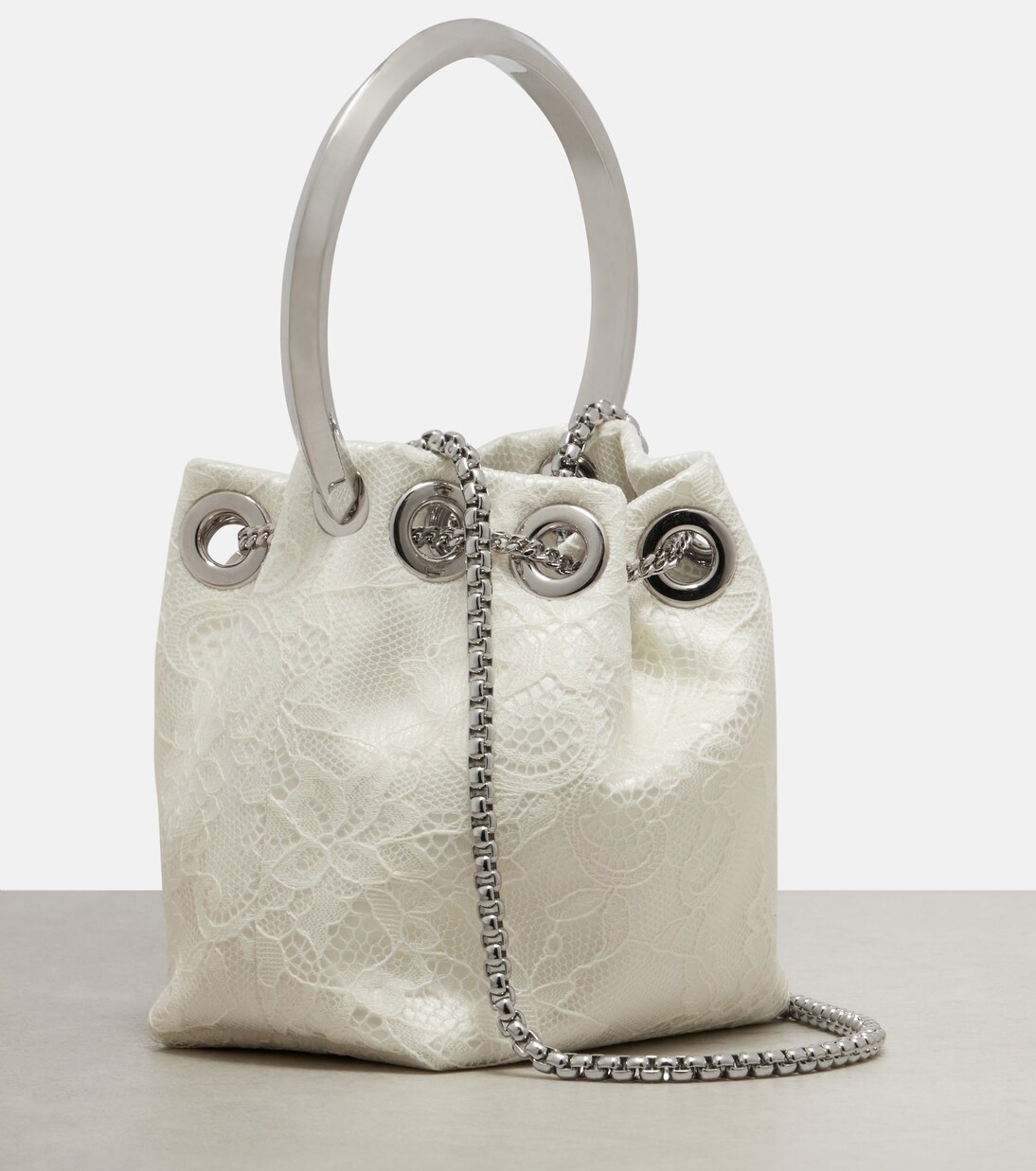 Bon Bon Micro lace bucket bag | Jimmy Choo