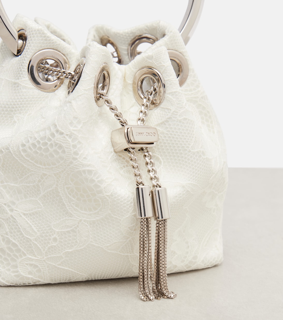 Bon Bon Micro lace bucket bag | Jimmy Choo