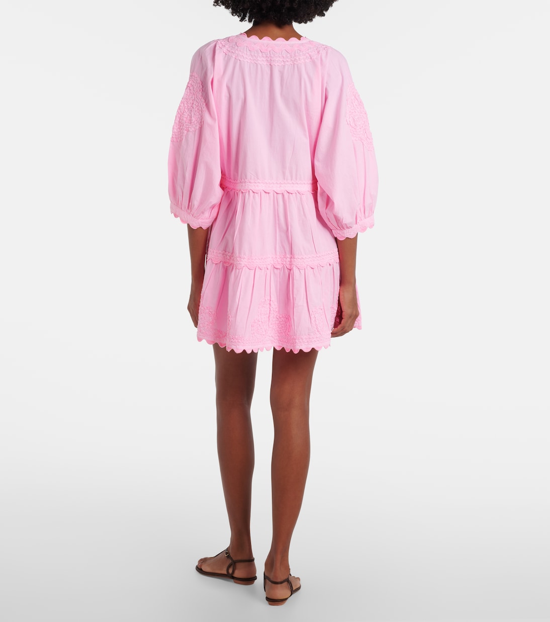 Besticktes Minikleid aus Baumwollpopeline | Juliet Dunn