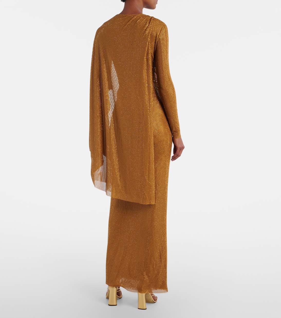 Abito lungo in mesh con decorazioni | Self-Portrait