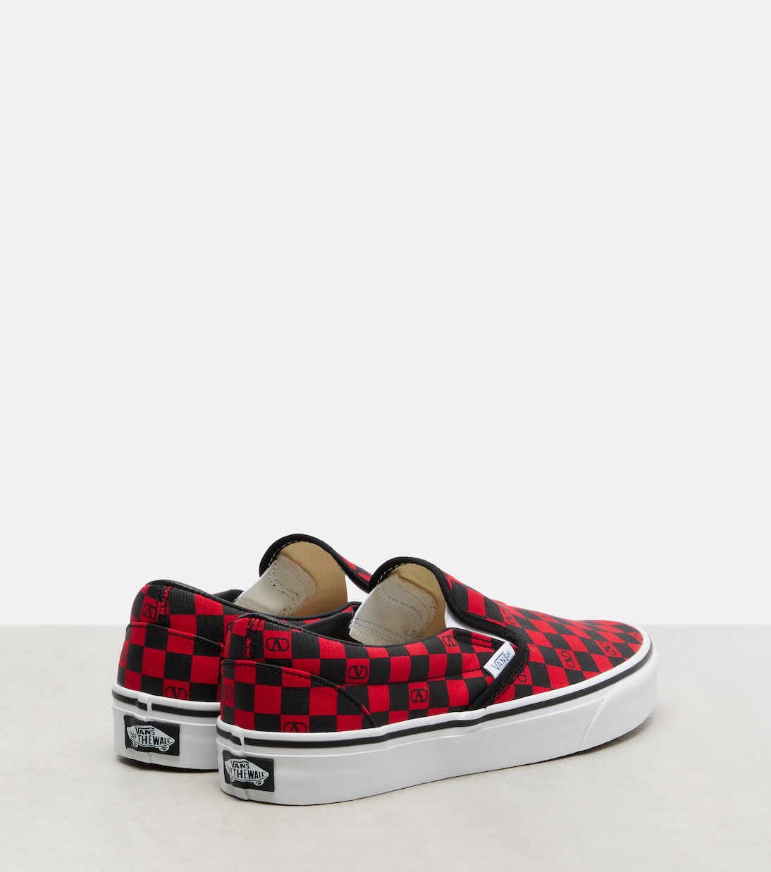 x Vans VLogo checked canvas slip-on sneakers | Valentino Garavani