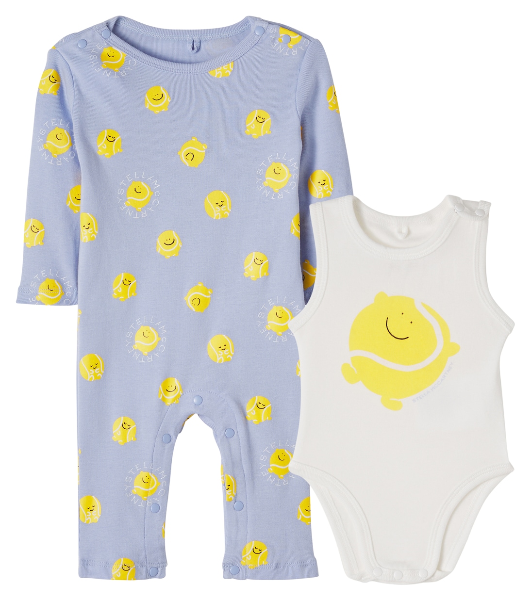 Baby printed cotton bodysuit and onesie set | Stella McCartney Kids