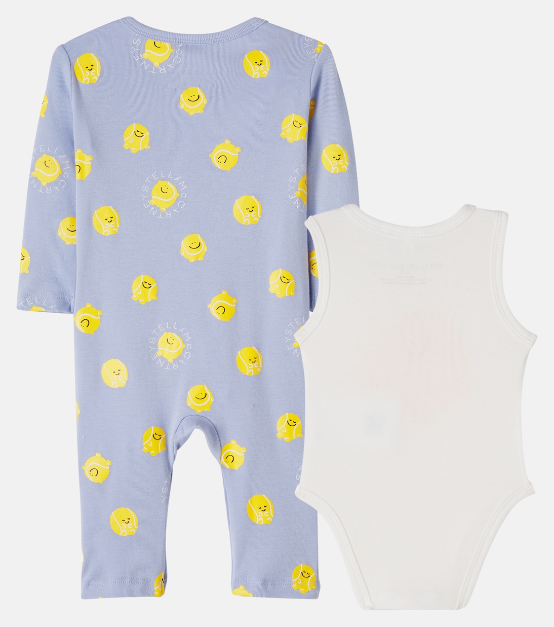 Baby printed cotton bodysuit and onesie set | Stella McCartney Kids