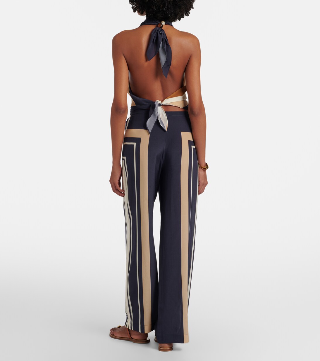 Pietra printed silk wide-leg pants | SIR
