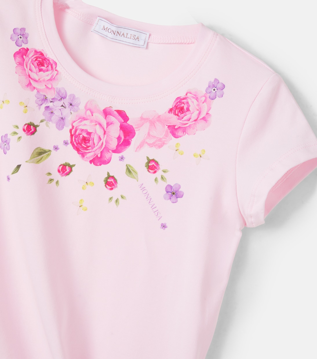 Camiseta en mezcla de algodón floral | Monnalisa
