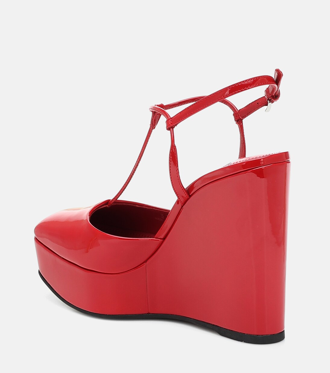 Sandales compensées en cuir verni | Prada
