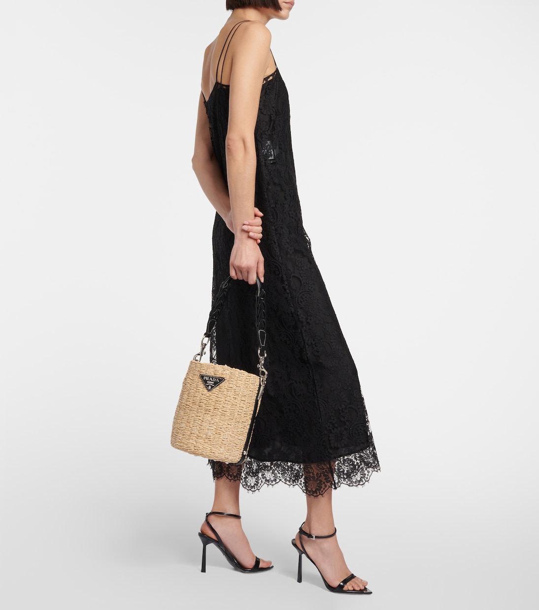Secchiello in rafia e pelle | Prada