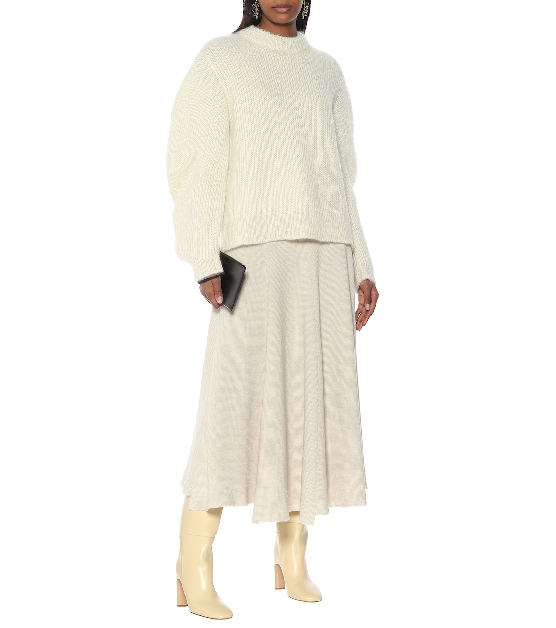 Falda midi de lana de tiro alto | Jil Sander