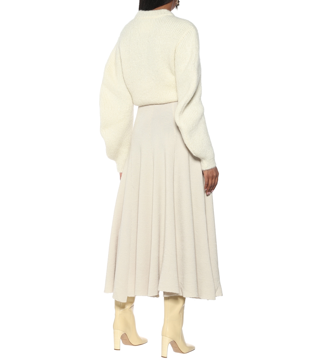 Falda midi de lana de tiro alto | Jil Sander
