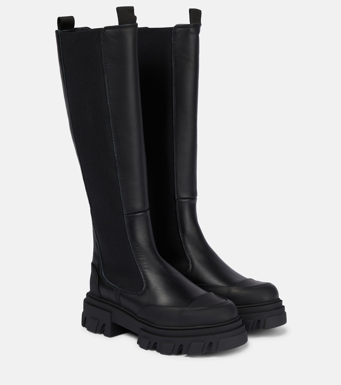 Leather knee-high boots | Ganni