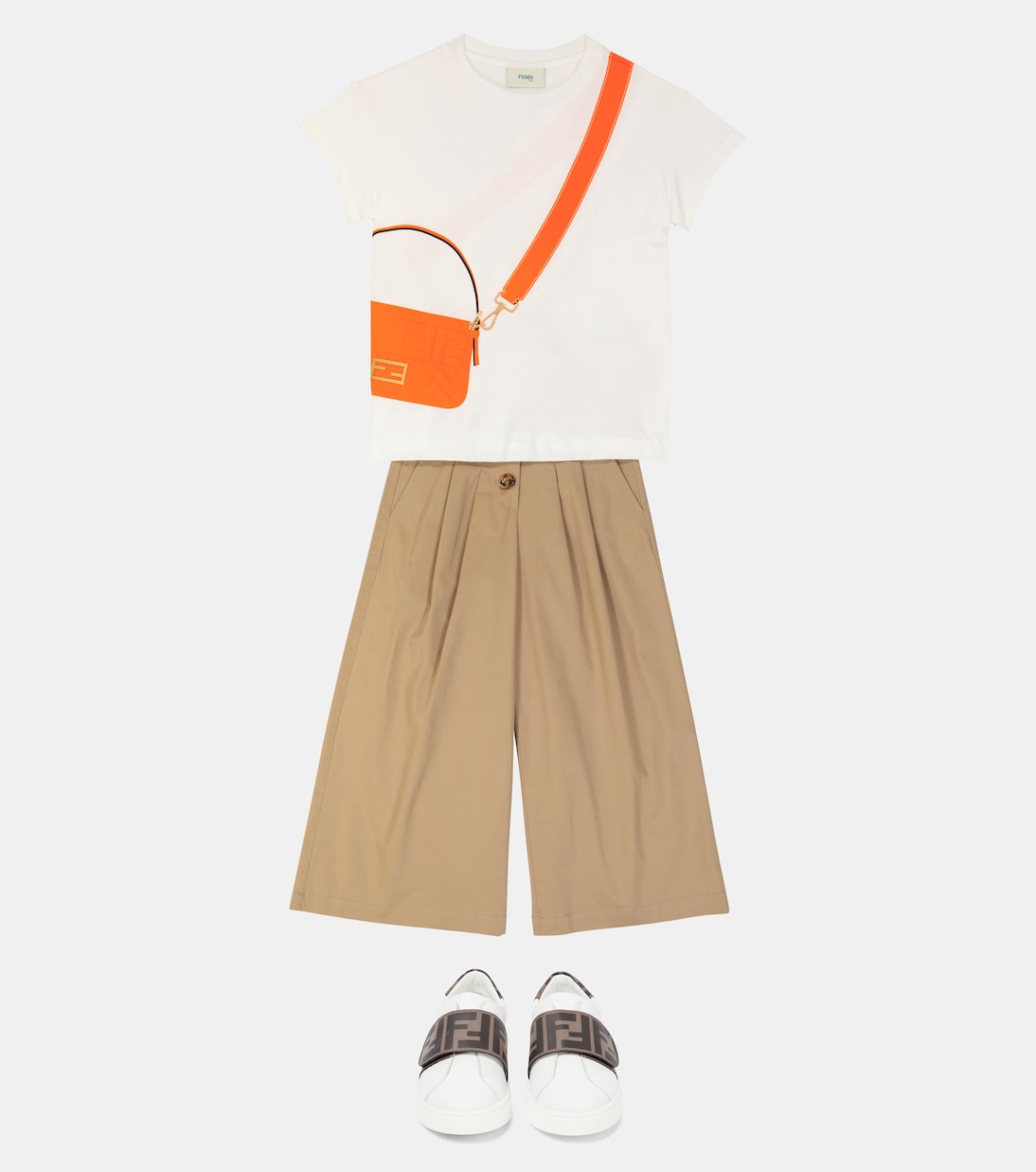 Camiseta en punto fino de algodón | Fendi Kids