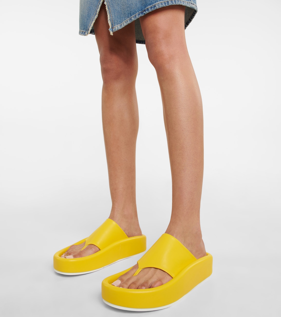 Tongs à plateforme en cuir synthétique | MM6 Maison Margiela