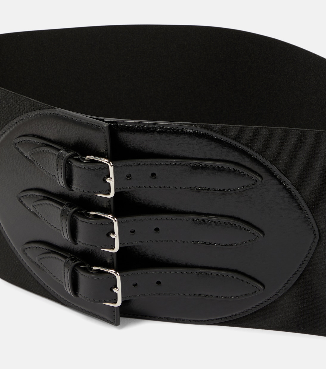 Cintura Corsetto in Pelle con Fibbie ALAÏA per Giovani Stilisti