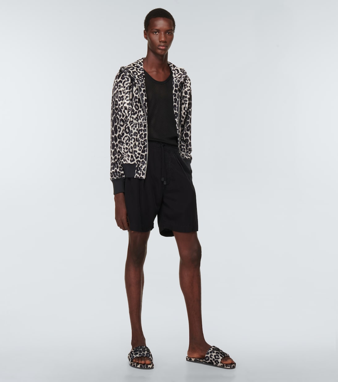 Harrison logo leopard-print slides | Tom Ford