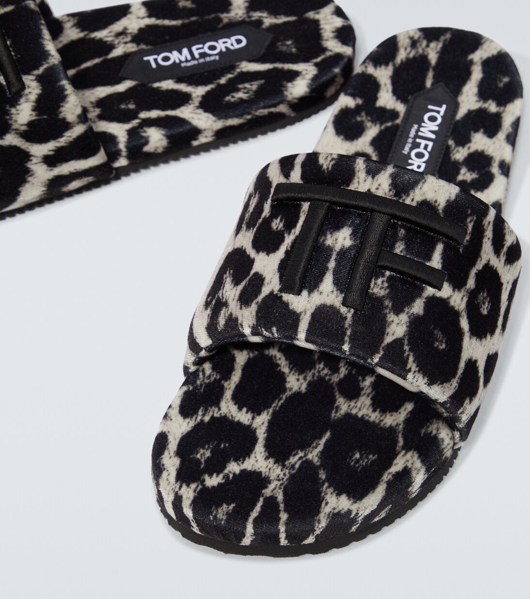 Harrison logo leopard-print slides | Tom Ford