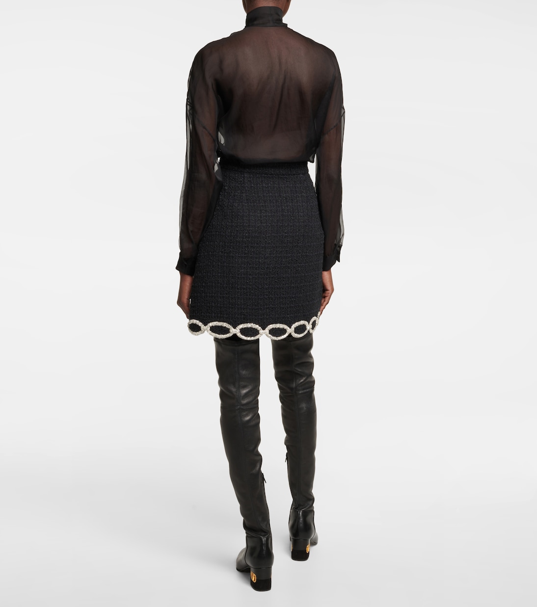 Embellished tweed miniskirt | Valentino